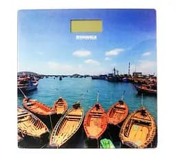 Напольные электронные весы бытовые Grunhelm BES-BOA стеклянные весы Морской причал 180 кг