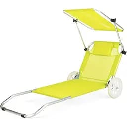 Шезлонг лежак Outtec Sun з дашком жовтий