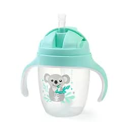 Поилка непроливайка с отягощенной соломкой и герметичной крышкой Коала Babyono 240мл от 6 месяцев Мятный