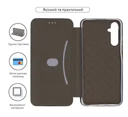 Чехол-книжка для Samsung Galaxy A05s (A057), G-Case, черный, кожаный чехол-книжка из экокожи (PU) и TPU, с магнитом, с подставкой и вместительным кардхолдером, противоударный, защита всего корпуса, ArmorStandart (ARM72572) - мініатюра 3