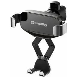 Автодержатель для телефона ColorWay Gravity Mechanical черный в дефлектор воздуховода поворот держателя на 360° CW-CHG18-BK