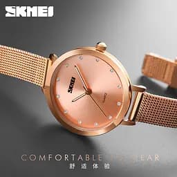 Жіночий класичний годинник Skmei 1291 angel (Золотистий) - мініатюра 4