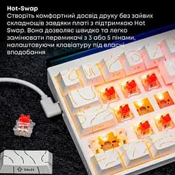 Клавіатура Ajazz NK68 Red switches Side contour White (NK68-R-S-W) - мініатюра 7