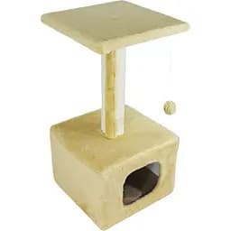 Дряпка для котів Lucky Pet будинок Грот 33x33x67 см бежева