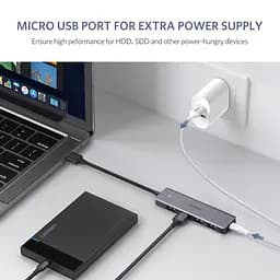USB Hub UGREEN 4-port 15см USB 3.0 Активний, Metal Plated Shell, Ultra Slim CM219 Сірий - мініатюра 4