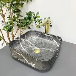 Умивальник VBI Alghero black onyx matt накладний VBI-013303, Чорний матовий