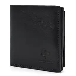 Чоловіче шкіряне портмоне чорне глянсове GRANDE PELLE 10х10х2 см acs0032090 - мініатюра 3
