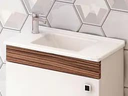 Раковина Idevit Merkur 26x50 0201-3507 лівий, Білий - мініатюра 3