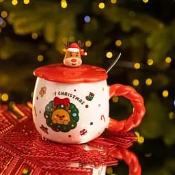 Чашка порцелянова Rudolph the Reindeer 400 мл з кришкою  FM-CS-20A - мініатюра 3