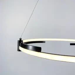 LED люстра у чорному кільцевому каркасі Ø 80 см | Line F | Арт. SGA18-800 BK - мініатюра 2
