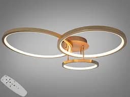 Люстра LED Diasha золото 3 кольца 85 Вт пульт