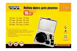 Набір свердлильних коронок для дерева Mastertool 19-127 мм (у наборі 16 шт.) 12-2572 - мініатюра 2