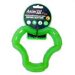 Игрушка AnimAll Fun кольцо 6 сторон для собак люминесцентная 15 см зеленая