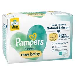 Набір дитячі вологі серветки Pampers Harmonie New Baby Aloe Vera 138 шт. (3 уп. по 46 шт.) - мініатюра 3