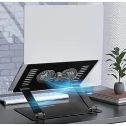 Охолоджувальна підставка для ноутбука до 15.6 дюйма OfficePro LS-122-B 2xfans Aluminum Aloy Black - мініатюра 10