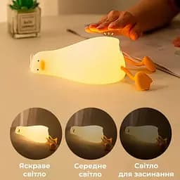 Силіконовий дитячий нічник Каченя акумуляторний 21см - мініатюра 9
