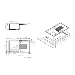 Кухонна мийка Lidz 860x500/240 GRA-09 (LIDZGRA09860500240) - мініатюра 2