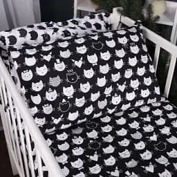 Наволочка MirSon Бязь Kids Time 17-0673 Monochrome Meows чорна з білим 45х45 см (2200010185850)