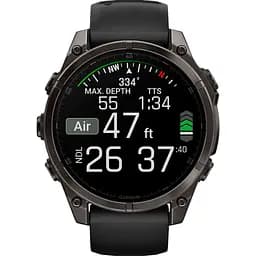 Смарт-годинник Garmin Fenix 8 AMOLED Sapphire 47mm Carbon Gray DLC Titanium with Black/Pebble Gray Silicone Band (010-02904-20) [115046] - мініатюра 10