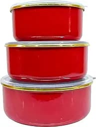 Набор эмалированных контейнеров O.M.S. Collection 10200 для еды 3 предмета Красный (Турция)