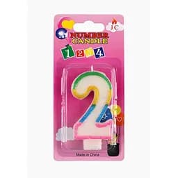 Свічка для торта Цифра 2 (2000904452743)