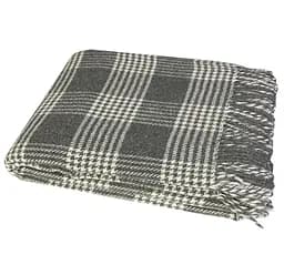 Плед вовняний Vladi Метро 200х220 дим-білий-дим 5