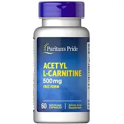 Ацетил-L-карнітин Puritan's Pride Acetyl L-Carnitine 500 mg, 60 капсул
