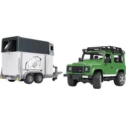 Джип Bruder Land Rover Defender с прицепом для перевозки лошадей (02592)