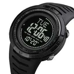 Годинник чоловічий спортивний з компасом Skmei 2147 Compass (Чорний з чорним циферблатом) - мініатюра 2