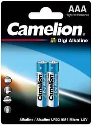 Литиевые батарейки мизинчиковые Camelion 1,5V AАA LR03-BP2DG Digi Alkaline, 2 шт. (LR03-BP2DG)