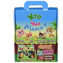 Пазлы Кто чья мама? Strateg 30701, 36 парных частей