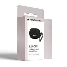 Силіконовий чохол для навушників Xiaomi Buds 5 Pro, Hang Case, чорний, ультратонкий захисний кейс товщиною 2 мм, захист від подряпин, пилу та ударів, компактний, з карабіном для кріплення, ArmorStandart (ARM84515) - мініатюра 3