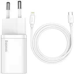 СЗУ Baseus Super Si Quick Charger 20W (1USB-C) + кабель Type-C to Lightning (TZCCSUP-B) Белый