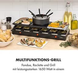 Гриль раклет з фондю Klarstein Fonduelette XL 3в1 12 осіб 1650W (10035220) - мініатюра 9