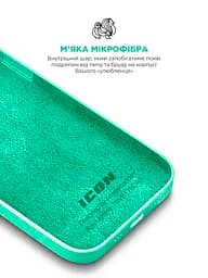 Силиконовый чехол для Apple iPhone 14, ICON2 Case, зеленый, противоударный, панель, защита всего корпуса, матовая поверхность Soft Touch, выступает над дисплеем, совместим с защитными стеклами и пленками, с микрофиброй, ArmorStandart (ARM63591) - мініатюра 7