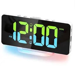 Будильник із живленням від мережі з нічним світлом RGB з Europlug