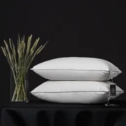 Подушка MirSon №1015 Silver Cloud бавовна низька 60x60 см (2200010362961) - мініатюра 3