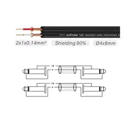 Готовий аудіокабель 2xJack 6,3 mono — 2xJack 6,3 mono Roxtone SAC-C100-L3 6м - мініатюра 2