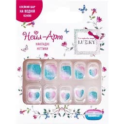 Дитячі накладні нігті Lukky Aquarelle багаторазові 10 шт. (T19425)