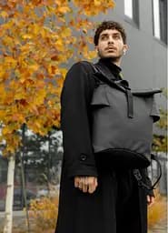 Чоловічий рюкзак рол Sambag RollTop Double чорний 41 х 27 х 18 см (24330001m) - мініатюра 5