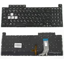 Клавіатура для ноутбука ASUS (G731GU, G731GV) ukr, black, без кадру, підсвічування клавіш (RGB 4) (оригінал)