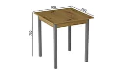 Стіл кухонний Ferrum-decor Дієго 75x80x80 Сірий ДСП Дуб Артізан 32мм (FRD-105713) - мініатюра 3