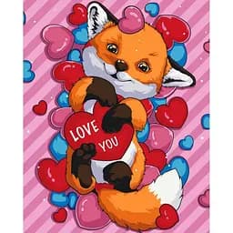Картина за номерами "Лисичка з валентинкою" Art Craft 11699-AC 40*50 см