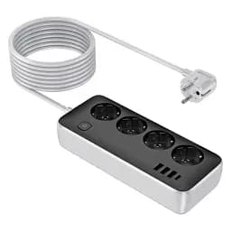 Мережевий подовжувач Hoco AC21 Sunlight 4-bit (1C3A) Desktop Socker Black - мініатюра 2