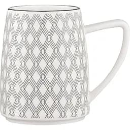 Чашка Ardesto Lamberto фарфоровая бело-серая 360 мл (AR3049)