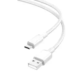 Кабель XO NB249 5A Android PVC Shiny Colorful Micro Data Cable білий - мініатюра 3
