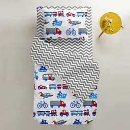 Набір простирадл на резинці Cosas Grey Zigzag 60х120х12 см (SetSheet_Grey_ZigGrey_120x60) - мініатюра 10
