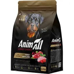 Сухий повнораціонний корм для собак великих порід AnimAll зі свіжою індичкою та ягням 2.5 кг