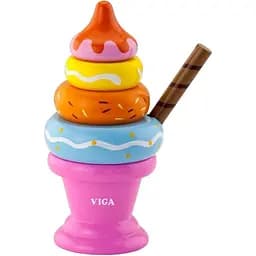 Деревянная пирамидка Viga Toys Мороженое розовое (51321)