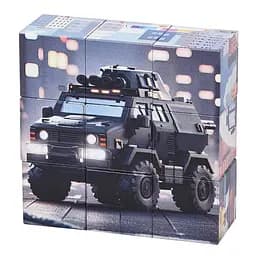 Дитячий магнітний кубік-пазл "Машини будівельні" Bambi CL325-3, 3 х 3